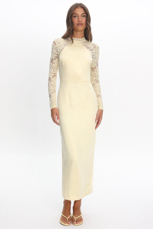 Lucha Lace Sleeve Maxi Dress Butter