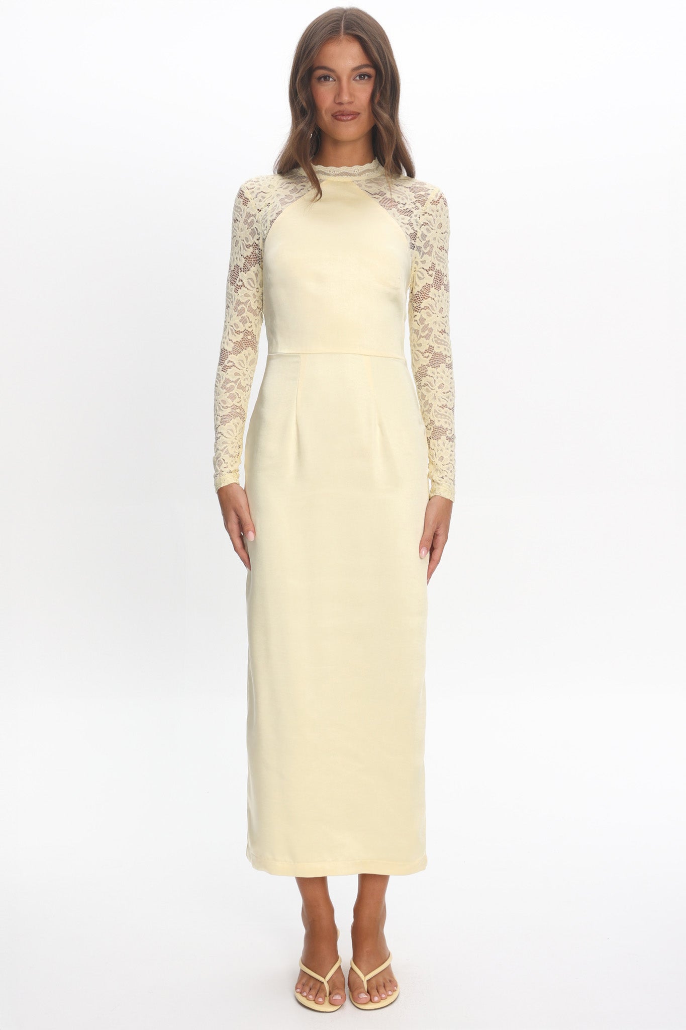 Lucha Lace Sleeve Maxi Dress Butter