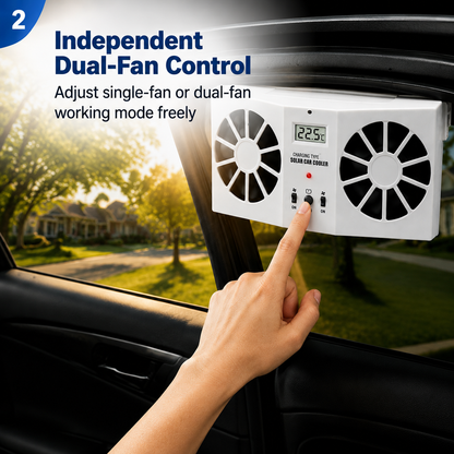 Solar-Powered Car Window Exhaust Fan, Tool-Free Installation