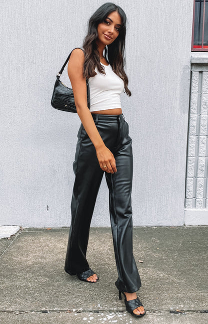 Cool Shade PU Pants Black