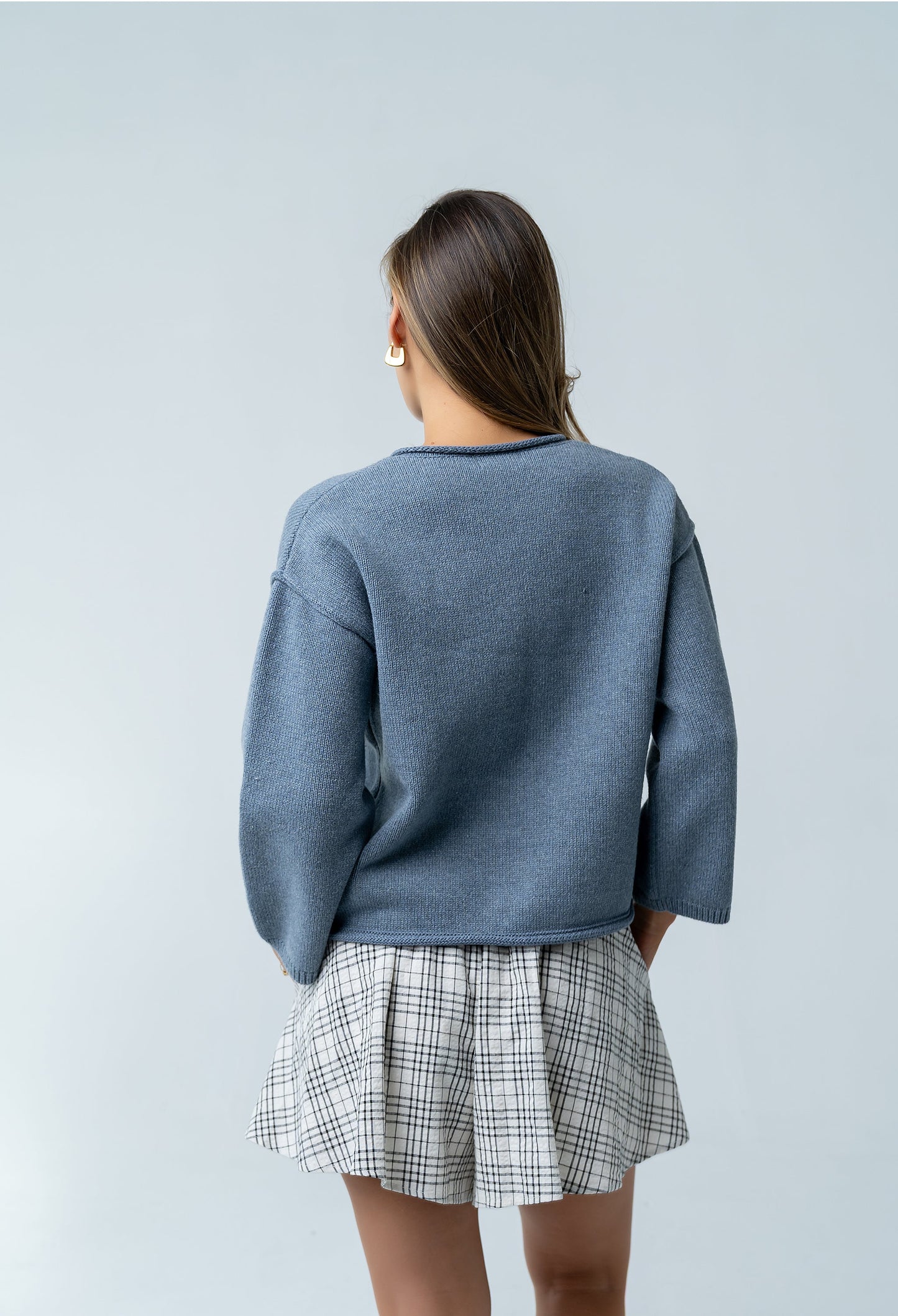 Carlie Knit Cardigan in Light Blue - FINAL SALE