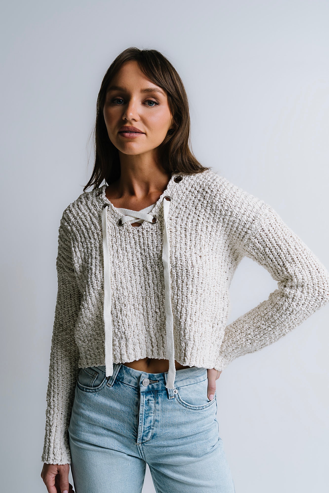 Georgie Knit Sweater in Ivory - FINAL SALE