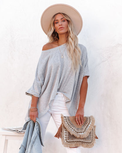 Effortless Cotton Blend Tee - Grey