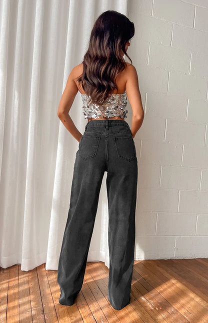 Essie Black Straight Leg Jeans