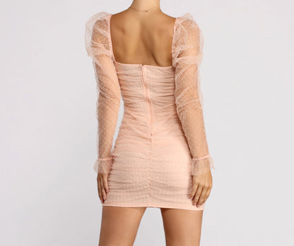Everyone's Sweetheart Puff Sleeve Mini Dress