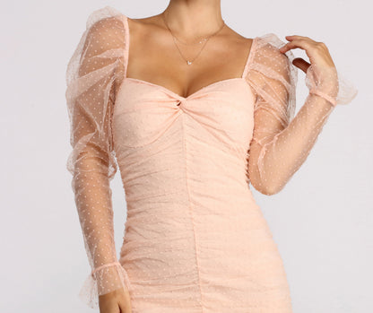 Everyone's Sweetheart Puff Sleeve Mini Dress