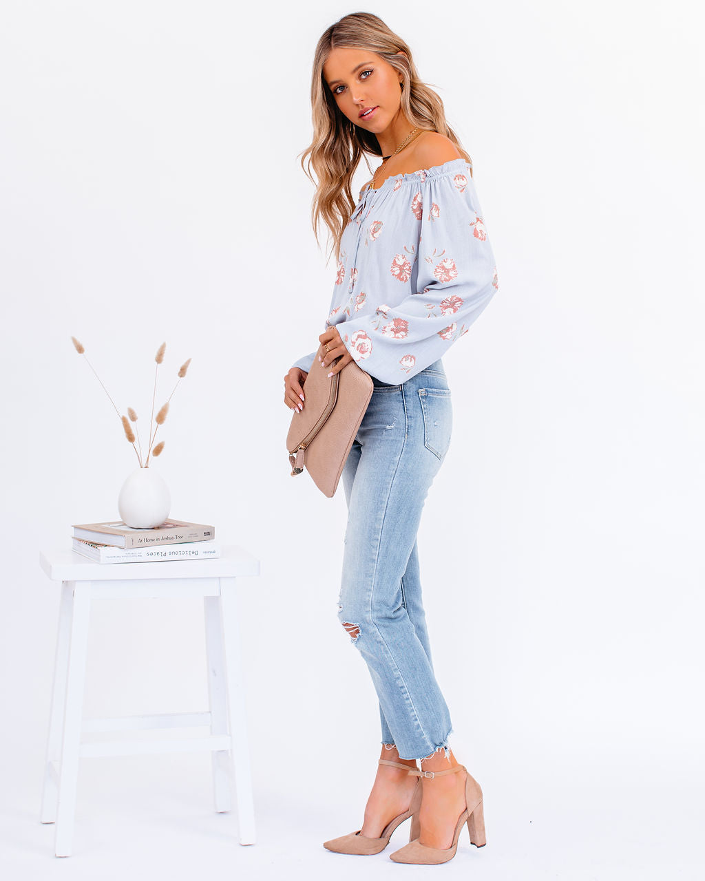 Give Me Love Floral Ruffle Off The Shoulder Top