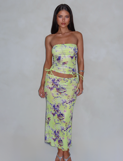 KELLAN SKIRT - GREEN : BY POPPY FLORAL