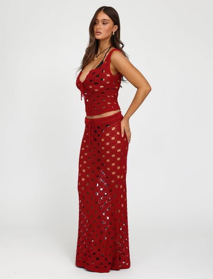 KINCADE SKIRT - RED : CHERRY RED
