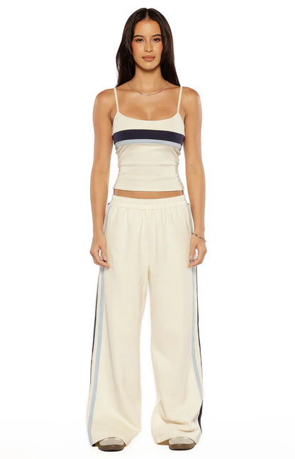 Leya White Contrast Stripe Singlet