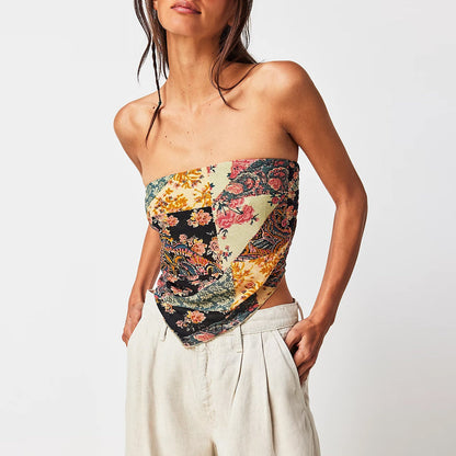 Estella Satin Tie Front Scarf Top