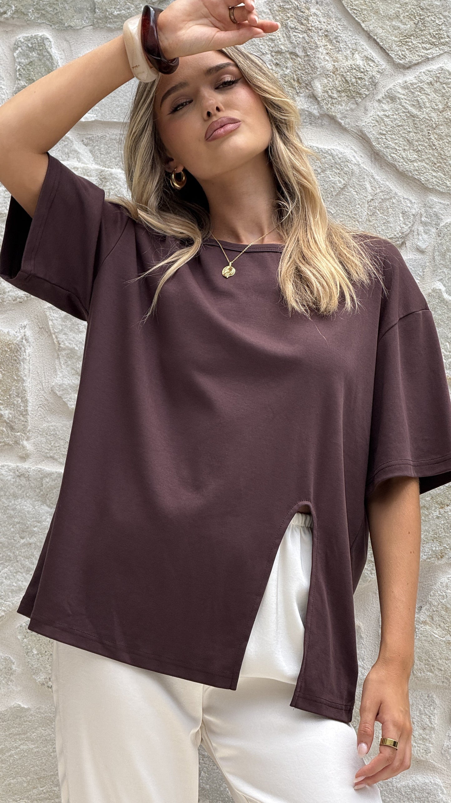Indie Oversized Tee - Chocolate