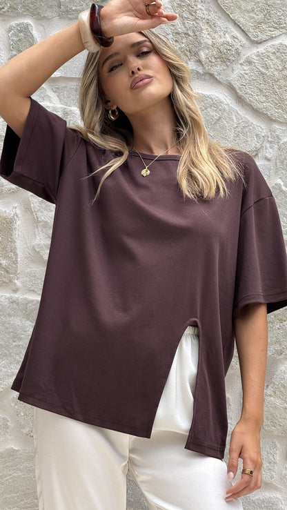 Indie Oversized Tee - Chocolate