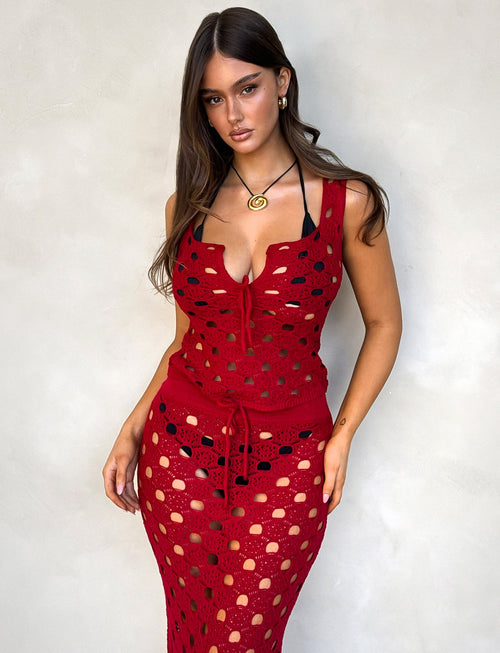 KINCADE TOP - RED : CHERRY RED