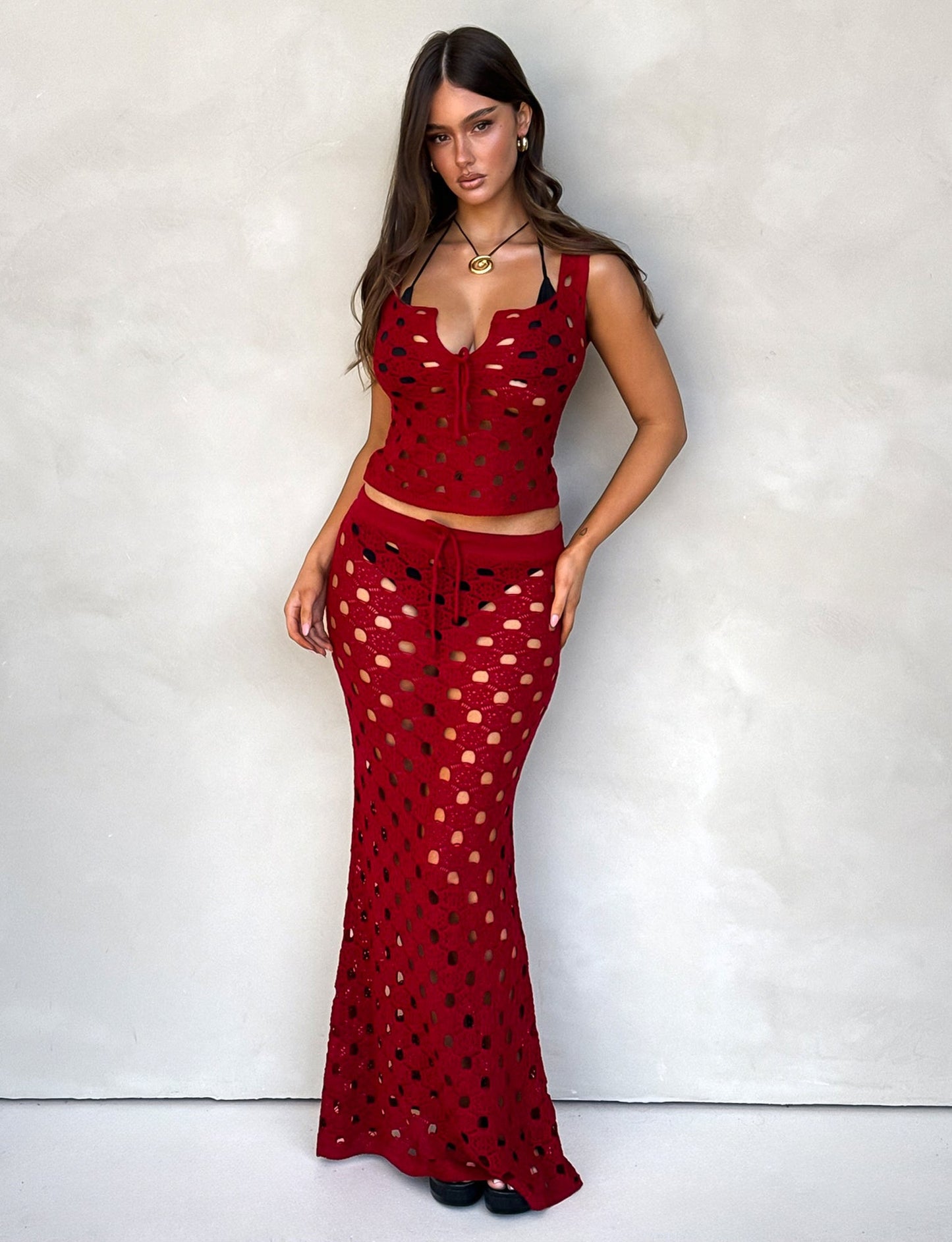 KINCADE SKIRT - RED : CHERRY RED