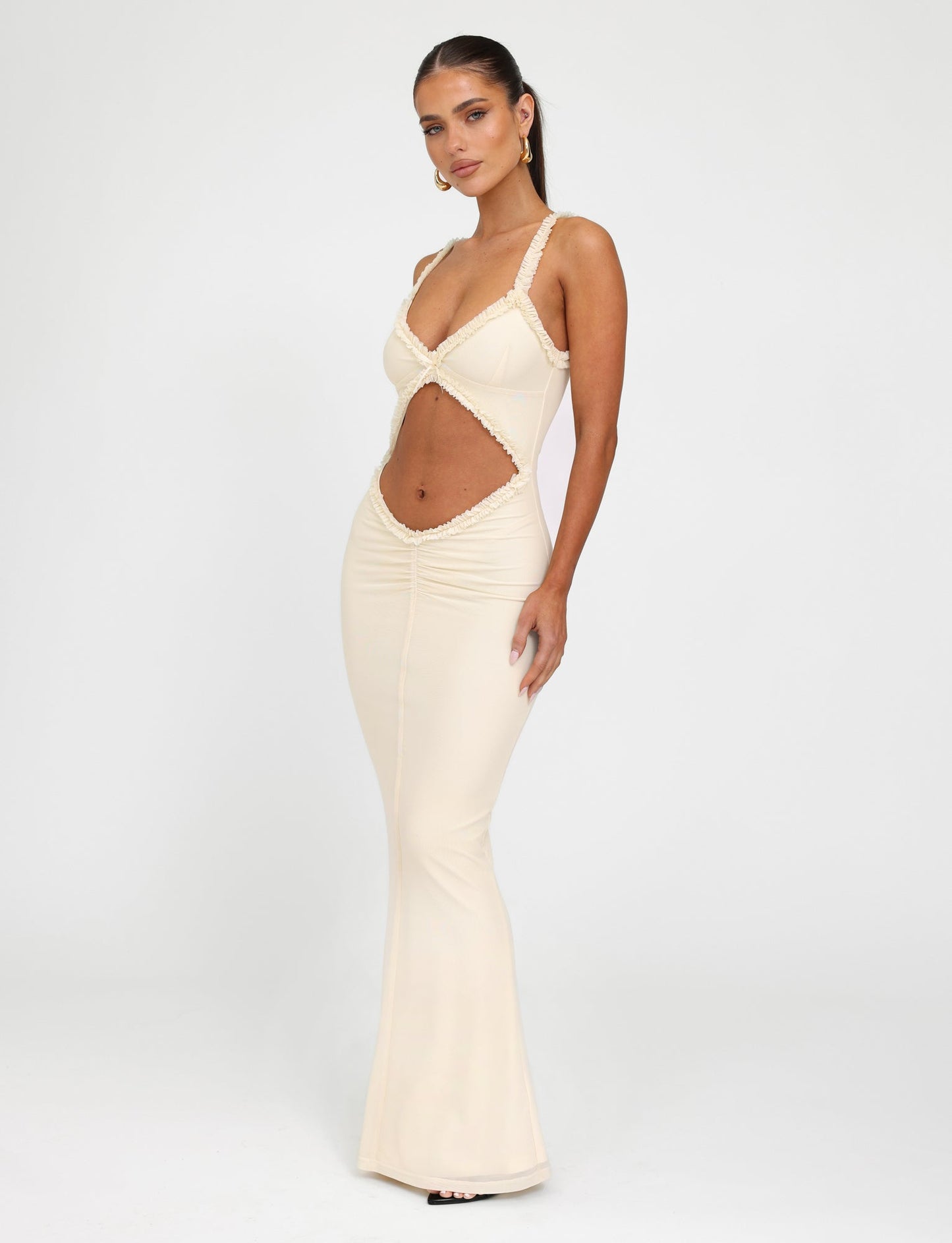 RAYLA DRESS - WHITE : CREAM