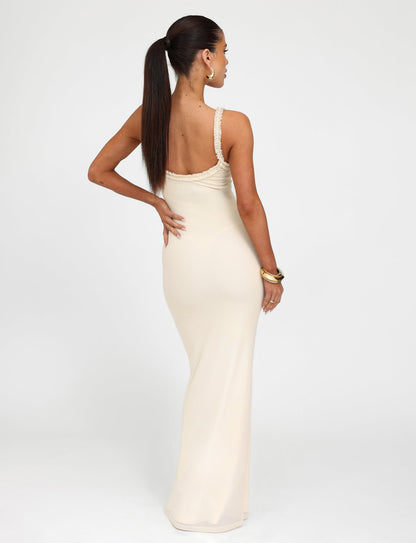 RAYLA DRESS - WHITE : CREAM