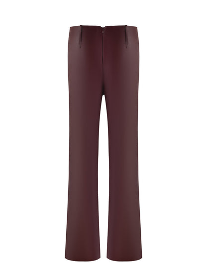 PU TEDDIE PANT - RED : CHERRY RED