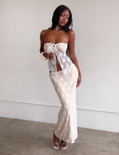 KAROLINA TOP - WHITE : WHITE LACE