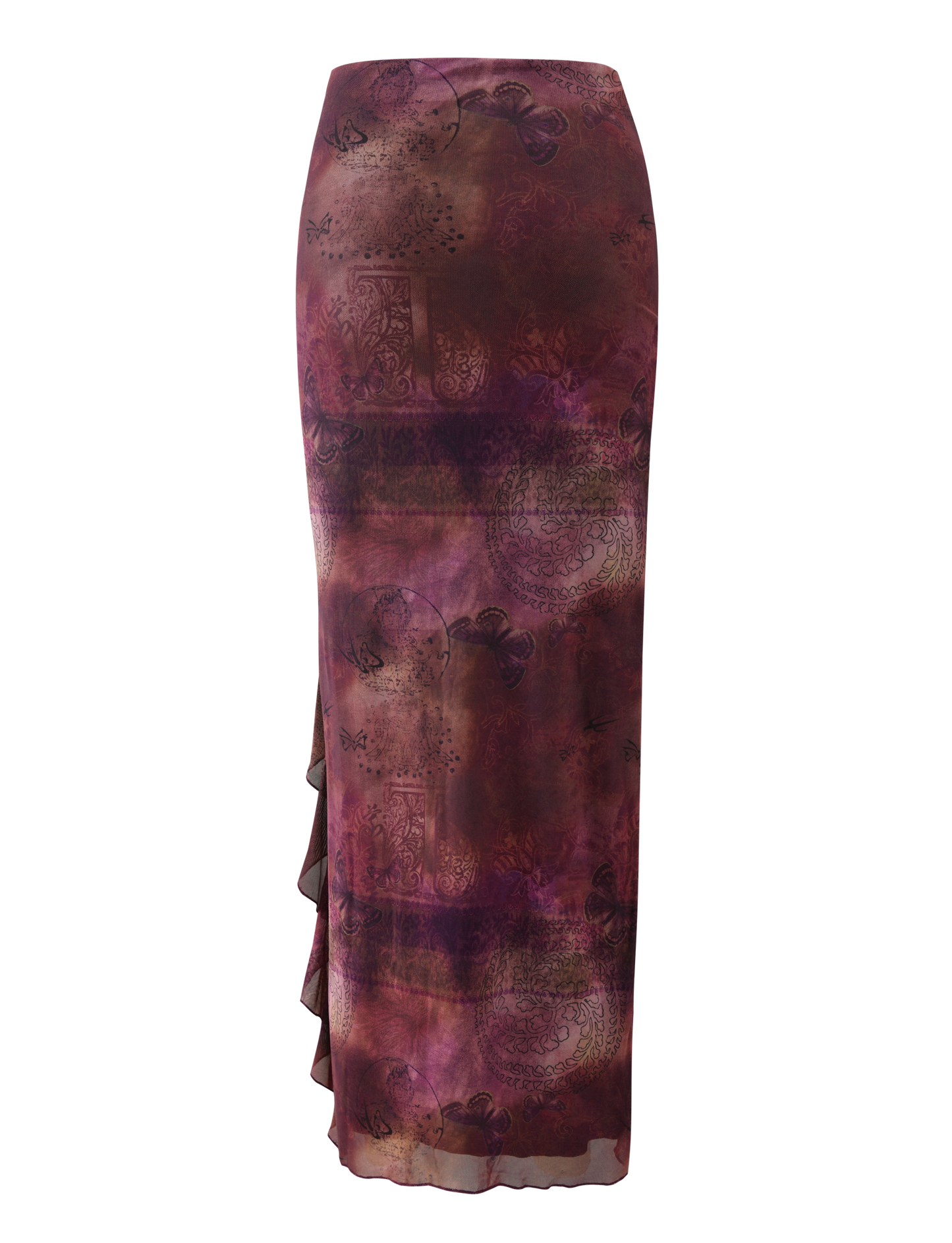 THEO SKIRT - PLUM BUTTERFLY PAISLEY