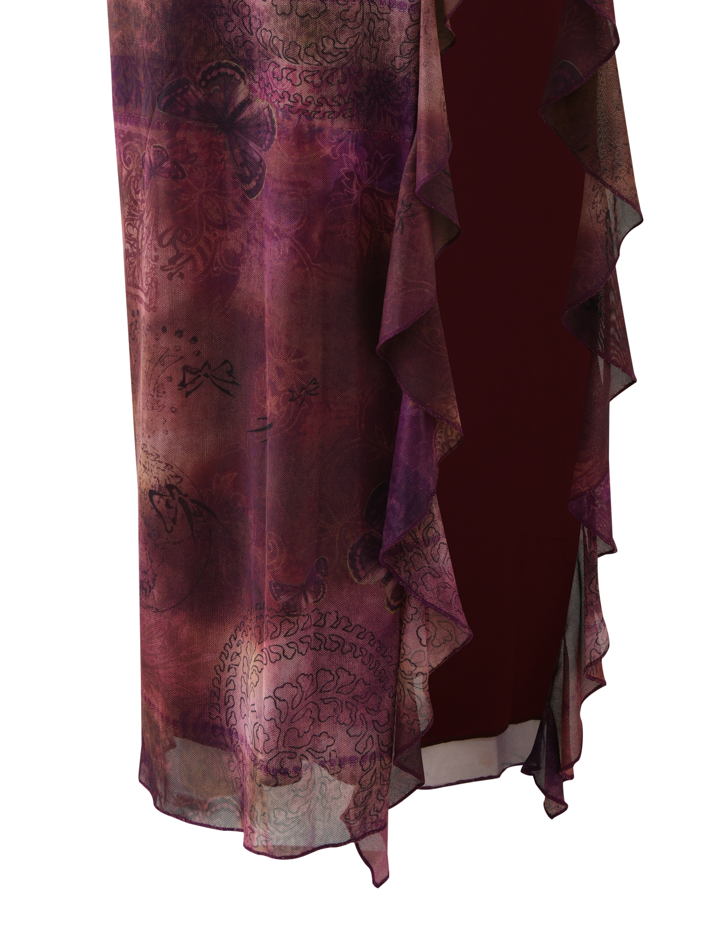 THEO SKIRT - PLUM BUTTERFLY PAISLEY