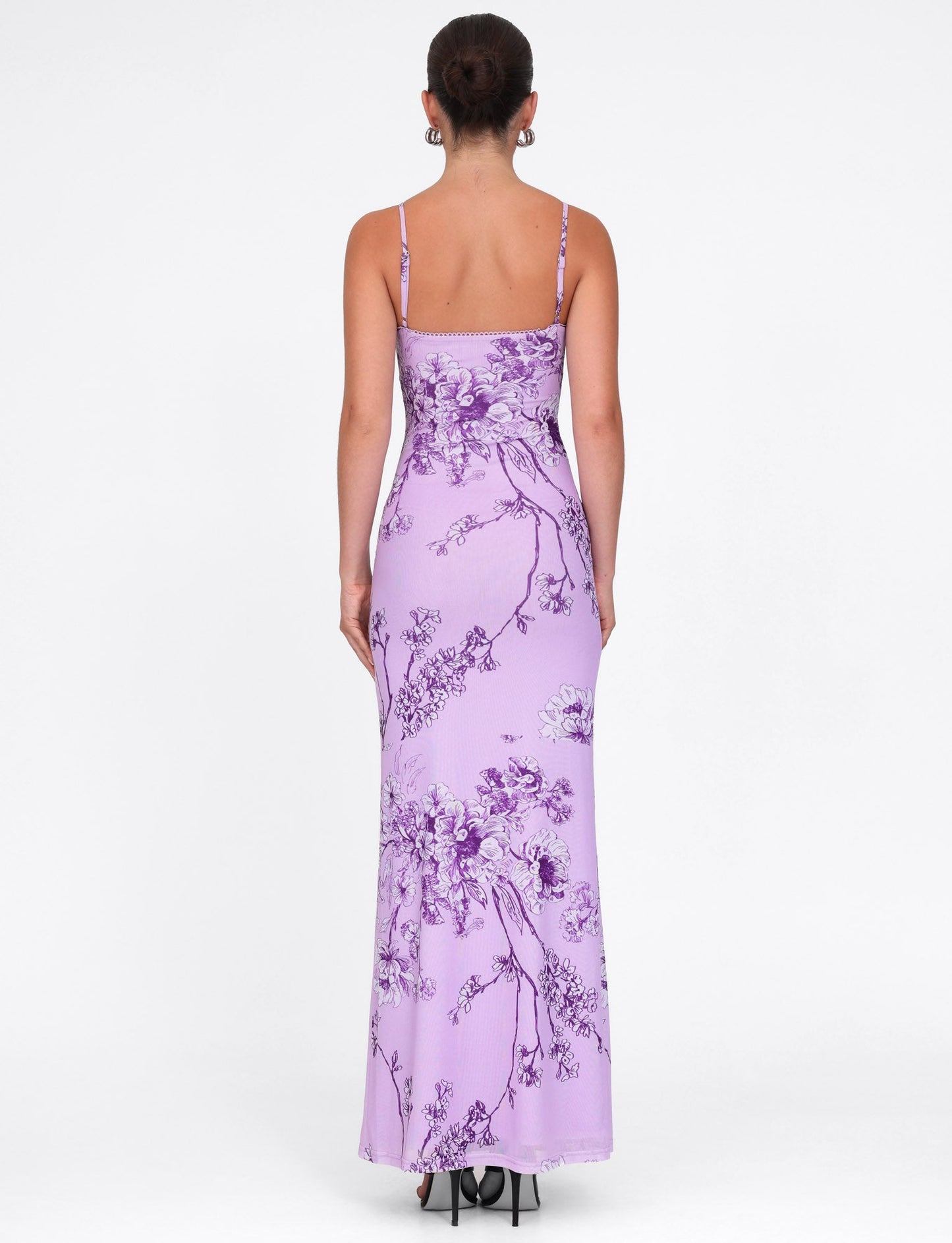 JULIANNA DRESS - PURPLE : FLORAL : PURPLE CERAMIC FLORAL