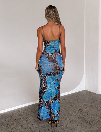 JULIANNA DRESS - BLUE : LEOPARD
