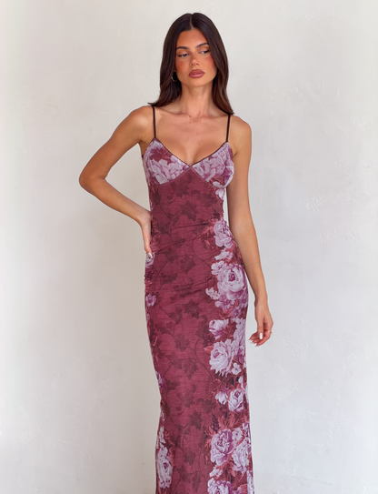 JULIANNA DRESS - MULTI : FLORAL : ROSE STRIPE