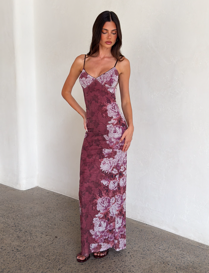 JULIANNA DRESS - MULTI : FLORAL : ROSE STRIPE