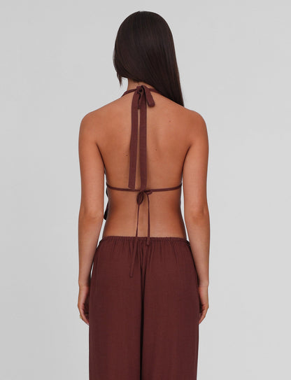 LAINEY TOP - CHOCOLATE