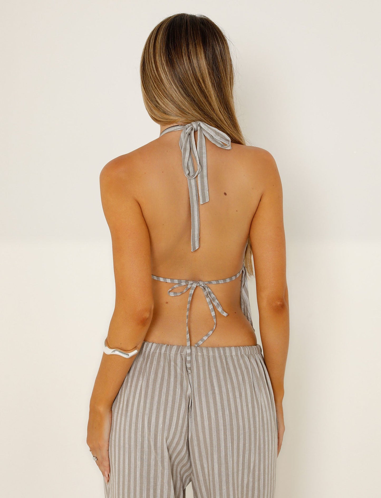 LAINEY TOP - GREY : STRIPE
