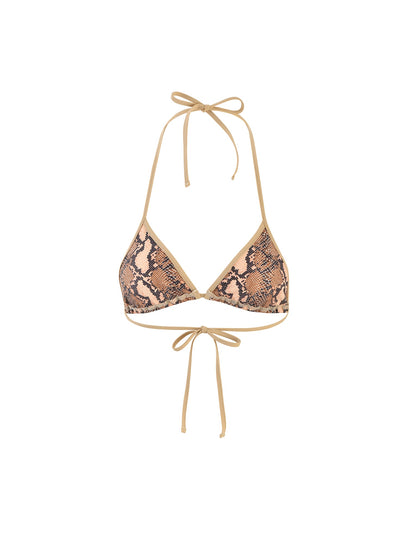 LULA BIKINI TOP - BROWN : SNAKE