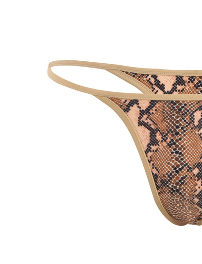 LULA BIKINI BOTTOM - BROWN : SNAKE