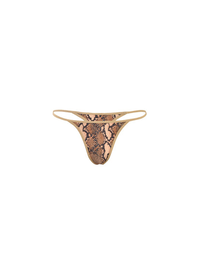 LULA BIKINI BOTTOM - BROWN : SNAKE