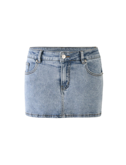 TATYANA MINI SKORT - BLUE : LIGHT WASH : LIGHT DENIM