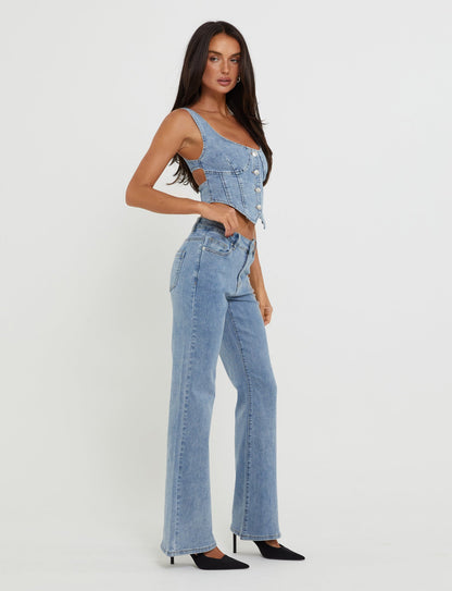 TATYANA JEANS - BLUE : LIGHT WASH : LIGHT DENIM