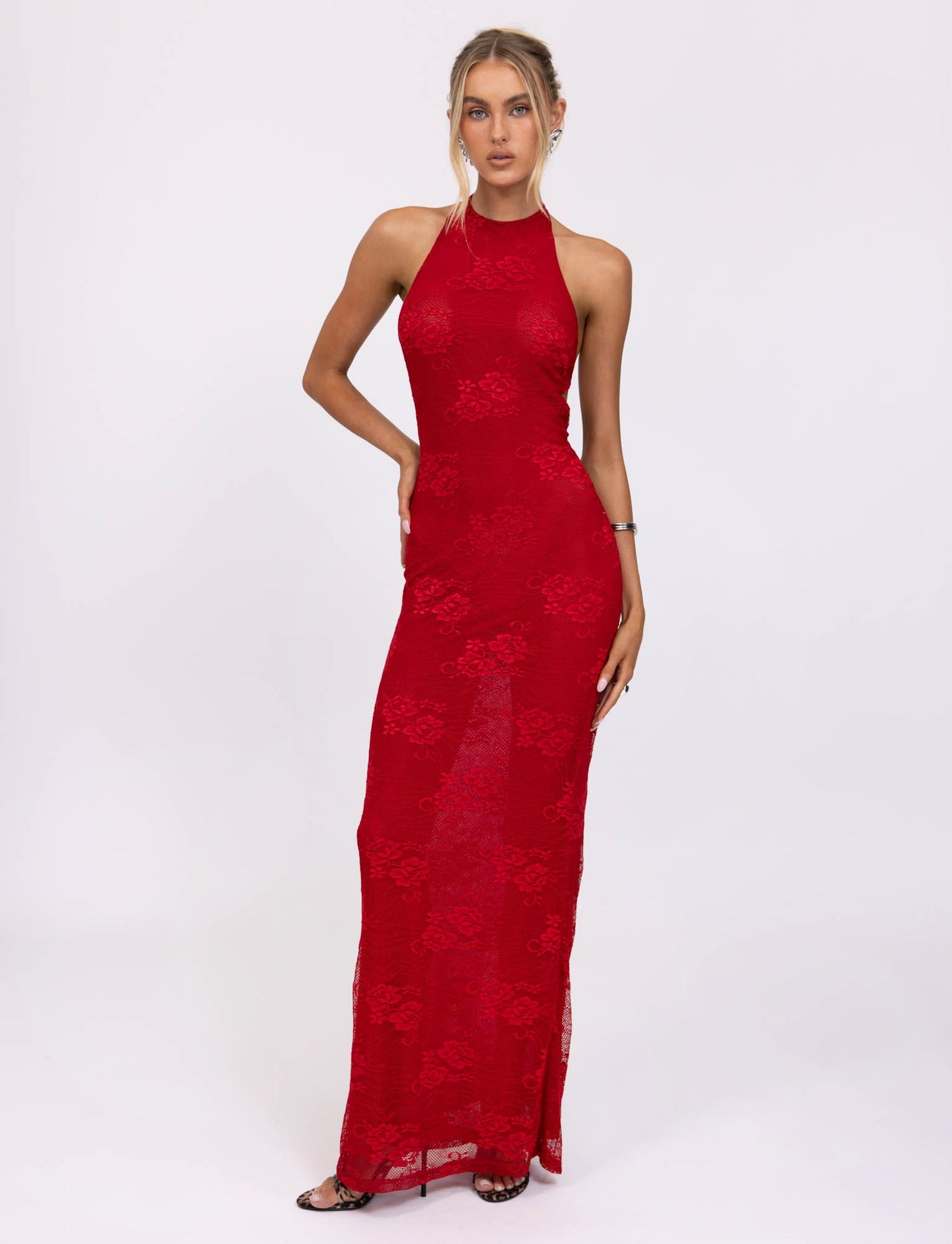 LUCIA DRESS - RED : LACE