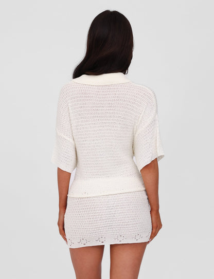 JANAI TOP - WHITE : CREAM