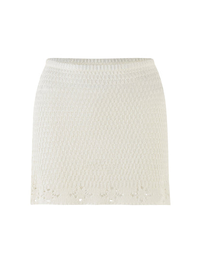 JANAI SKIRT - WHITE : CREAM