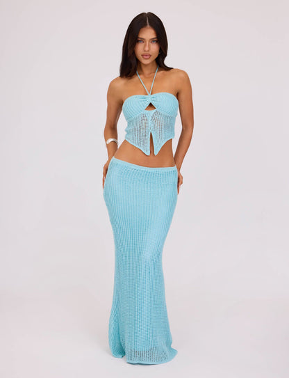 SHAH SKIRT - BLUE : PALE BLUE : PASTEL BLUE