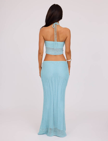 SHAH TOP - BLUE : PALE BLUE : PASTEL BLUE