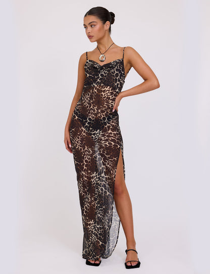 TYNE DRESS - MULTI : LEOPARD