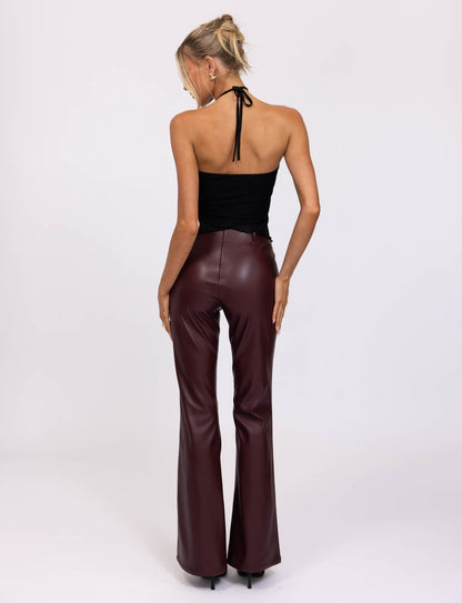 PU TEDDIE PANT - RED : CHERRY RED
