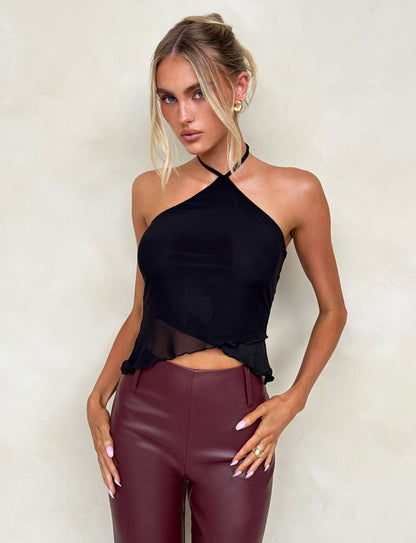 PU TEDDIE PANT - RED : CHERRY RED