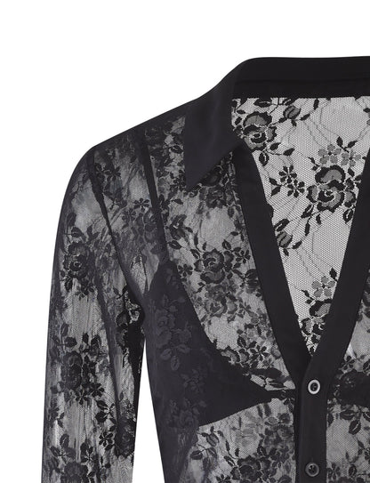 MIRABEL TOP - BLACK : LACE