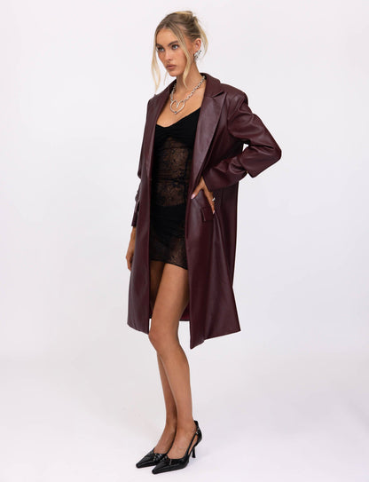 LYON TRENCH COAT - RED : CHERRY RED