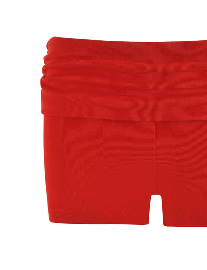 KARINA RIB SHORT - RED