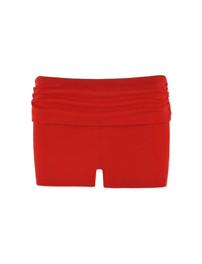 KARINA RIB SHORT - RED