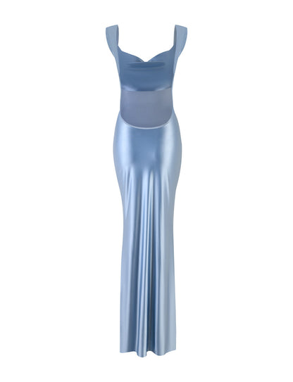 MORANA SHIMMER DRESS - BLUE : PALE BLUE