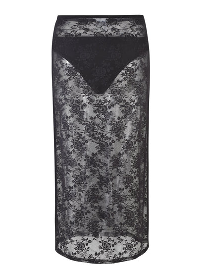 MIRABEL SKIRT - BLACK : BLACK LACE